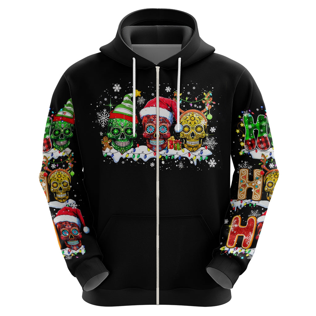 Skeleton Santa Claus Hoodie Sugar Santa Claus Ho Ho Ho - Wonder Print Shop