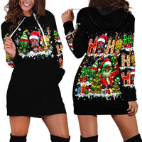 Skeleton Santa Claus Hoodie Dress Sugar Santa Claus Ho Ho Ho - Wonder Print Shop