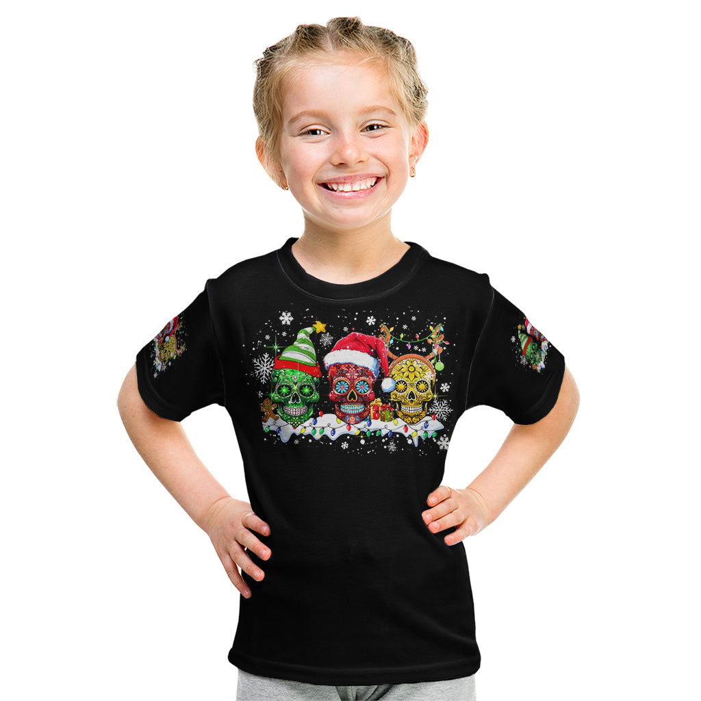 Skeleton Santa Claus Kid T Shirt Sugar Santa Claus Ho Ho Ho - Wonder Print Shop