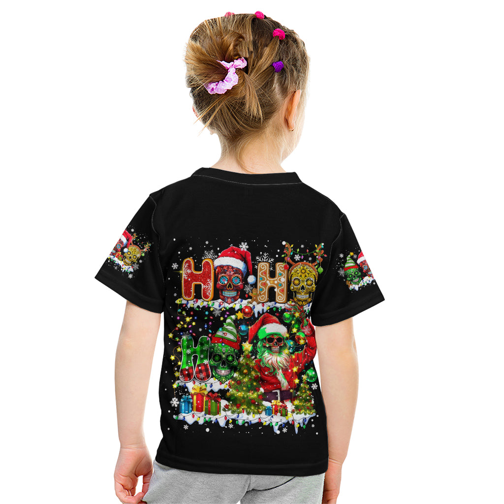 Skeleton Santa Claus Kid T Shirt Sugar Santa Claus Ho Ho Ho - Wonder Print Shop