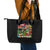 Skeleton Santa Claus Leather Tote Bag Sugar Santa Claus Ho Ho Ho - Wonder Print Shop