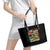 Skeleton Santa Claus Leather Tote Bag Sugar Santa Claus Ho Ho Ho - Wonder Print Shop