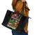 Skeleton Santa Claus Leather Tote Bag Sugar Santa Claus Ho Ho Ho - Wonder Print Shop
