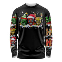 Skeleton Santa Claus Long Sleeve Shirt Sugar Santa Claus Ho Ho Ho - Wonder Print Shop