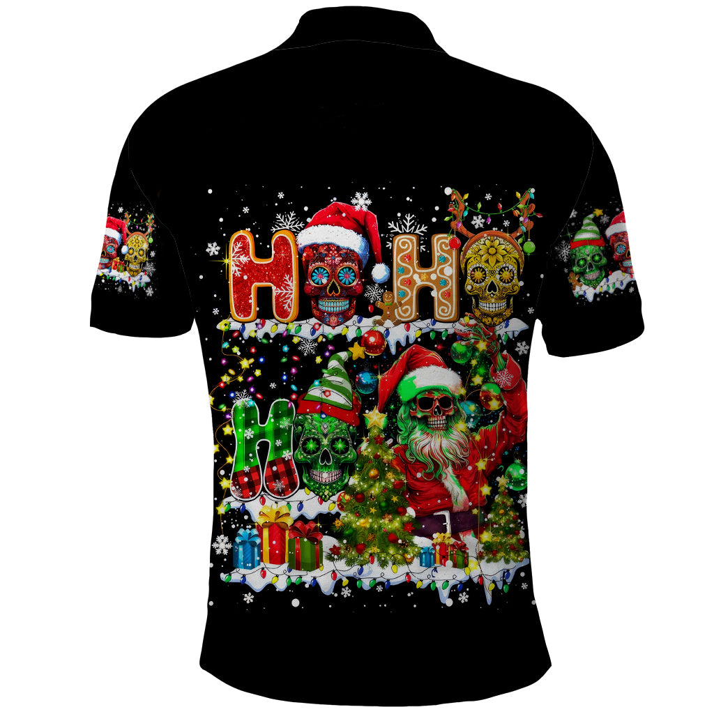 Skeleton Santa Claus Polo Shirt Sugar Santa Claus Ho Ho Ho - Wonder Print Shop