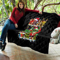 Skeleton Santa Claus Quilt Sugar Santa Claus Ho Ho Ho - Wonder Print Shop