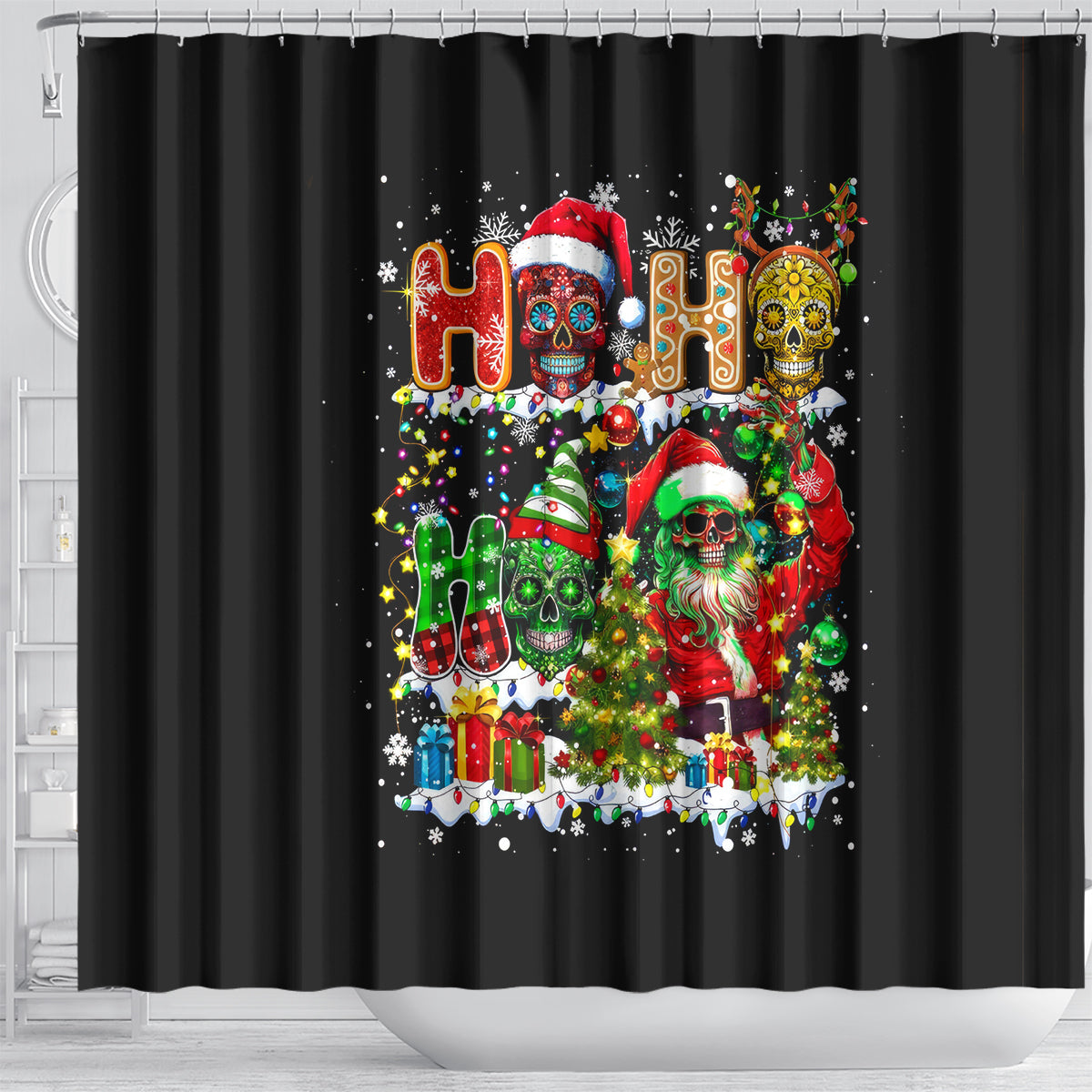 skeleton-santa-claus-shower-curtain-sugar-santa-claus-ho-ho-ho