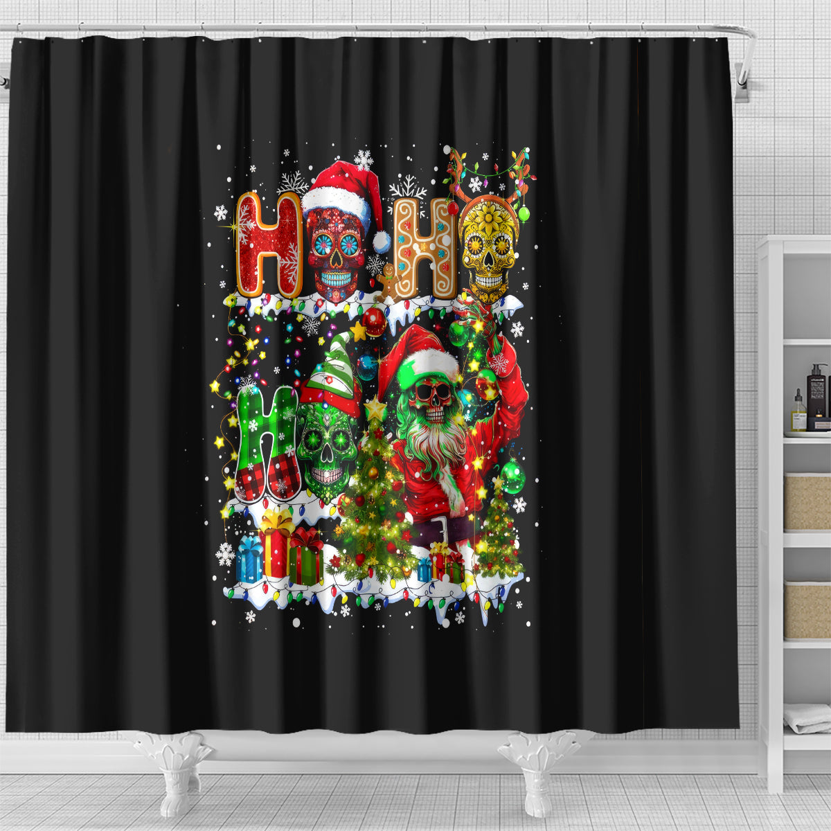 skeleton-santa-claus-shower-curtain-sugar-santa-claus-ho-ho-ho