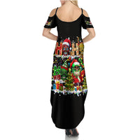 Skeleton Santa Claus Summer Maxi Dress Sugar Santa Claus Ho Ho Ho - Wonder Print Shop