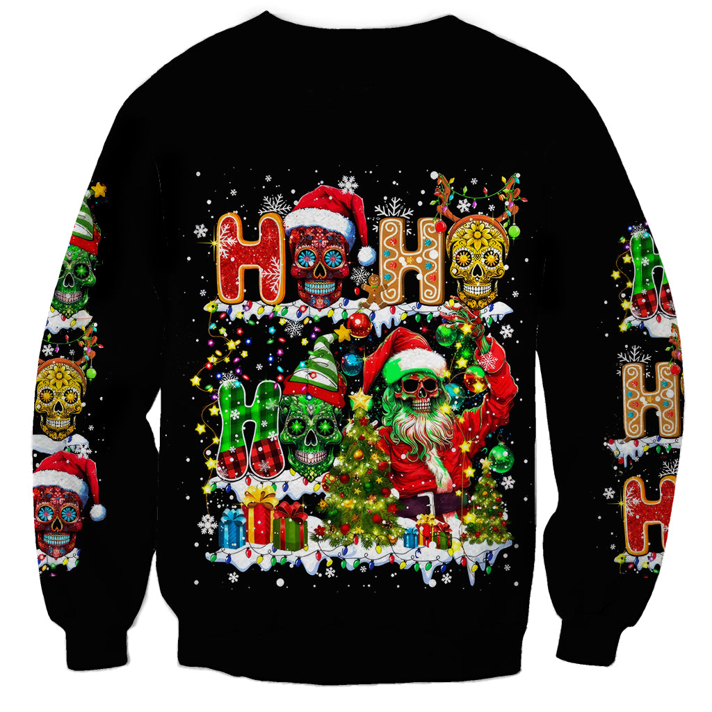 Skeleton Santa Claus Sweatshirt Sugar Santa Claus Ho Ho Ho - Wonder Print Shop