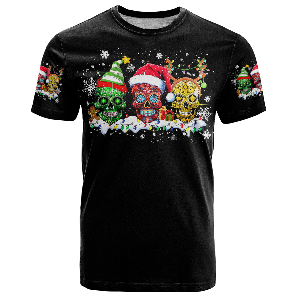 Skeleton Santa Claus T Shirt Sugar Santa Claus Ho Ho Ho - Wonder Print Shop