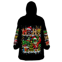 Skeleton Santa Claus Wearable Blanket Hoodie Sugar Santa Claus Ho Ho Ho - Wonder Print Shop