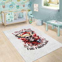 Skull Santa Claus Area Rug I Heard Santa On The Roof So I Turned On Fireplace - Wonder Print Shop