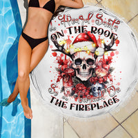Skull Santa Claus Beach Blanket I Heard Santa On The Roof So I Turned On Fireplace - Wonder Print Shop