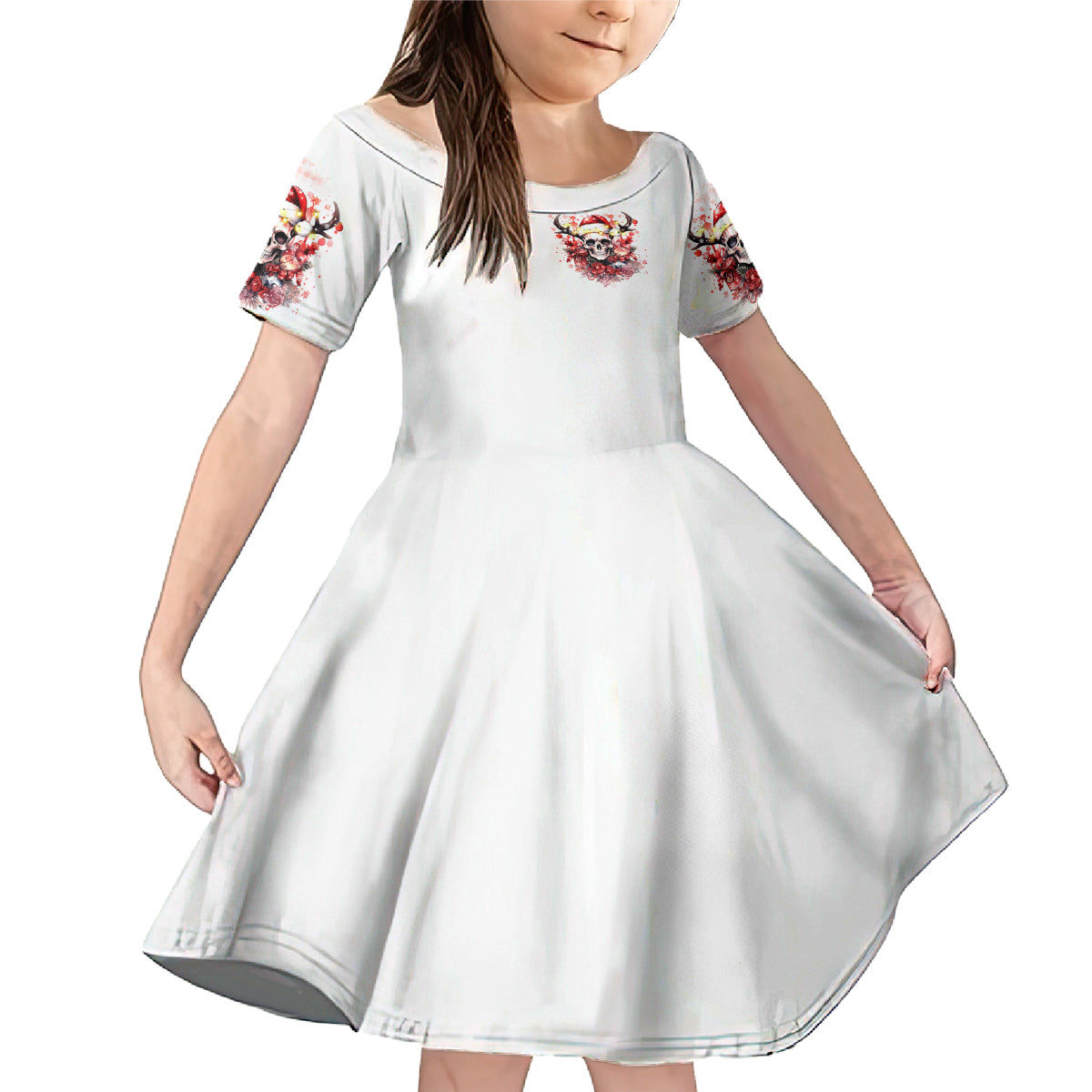 Skull Santa Claus Family Matching Mermaid Dress and Hawaiian Shirt I Heard Santa On The Roof So I Turned On Fireplace - Wonder Print Shop