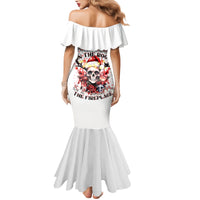 Skull Santa Claus Family Matching Mermaid Dress and Hawaiian Shirt I Heard Santa On The Roof So I Turned On Fireplace - Wonder Print Shop