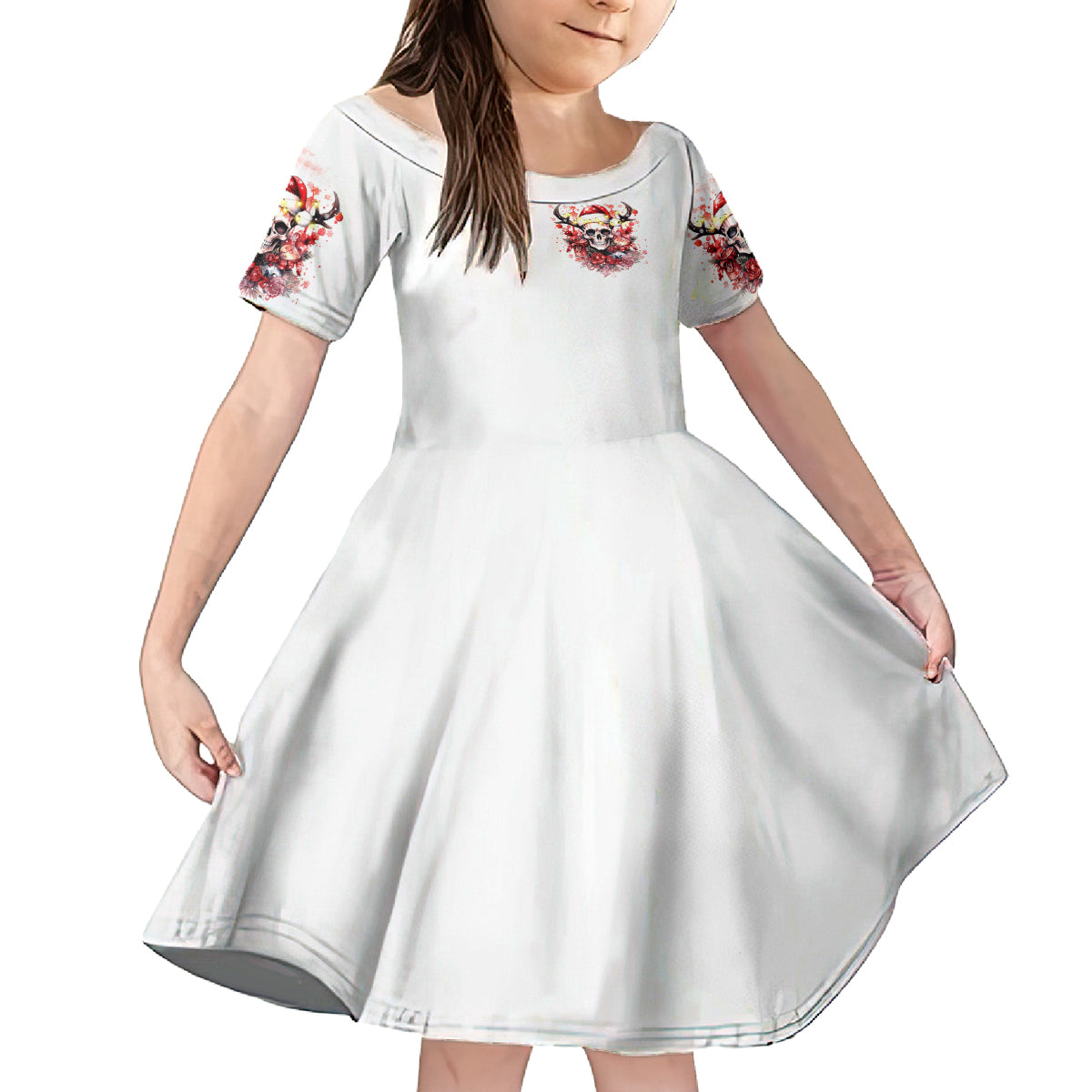 Skull Santa Claus Family Matching Puletasi Dress and Hawaiian Shirt I Heard Santa On The Roof So I Turned On Fireplace - Wonder Print Shop