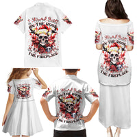 Skull Santa Claus Family Matching Puletasi Dress and Hawaiian Shirt I Heard Santa On The Roof So I Turned On Fireplace - Wonder Print Shop