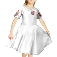 Skull Santa Claus Kid Short Sleeve Dress I Heard Santa On The Roof So I Turned On Fireplace - Wonder Print Shop