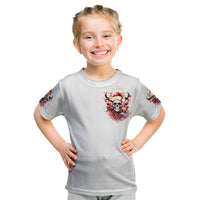 Skull Santa Claus Kid T Shirt I Heard Santa On The Roof So I Turned On Fireplace - Wonder Print Shop