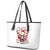 Skull Santa Claus Leather Tote Bag I Heard Santa On The Roof So I Turned On Fireplace - Wonder Print Shop