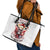Skull Santa Claus Leather Tote Bag I Heard Santa On The Roof So I Turned On Fireplace - Wonder Print Shop