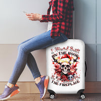 Skull Santa Claus Luggage Cover I Heard Santa On The Roof So I Turned On Fireplace - Wonder Print Shop