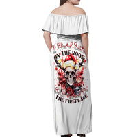 Skull Santa Claus Off Shoulder Maxi Dress I Heard Santa On The Roof So I Turned On Fireplace - Wonder Print Shop