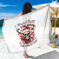 Skull Santa Claus Sarong I Heard Santa On The Roof So I Turned On Fireplace - Wonder Print Shop