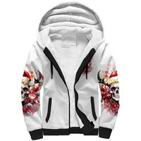 Skull Santa Claus Sherpa Hoodie I Heard Santa On The Roof So I Turned On Fireplace - Wonder Print Shop