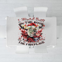Skull Santa Claus Tablecloth I Heard Santa On The Roof So I Turned On Fireplace - Wonder Print Shop