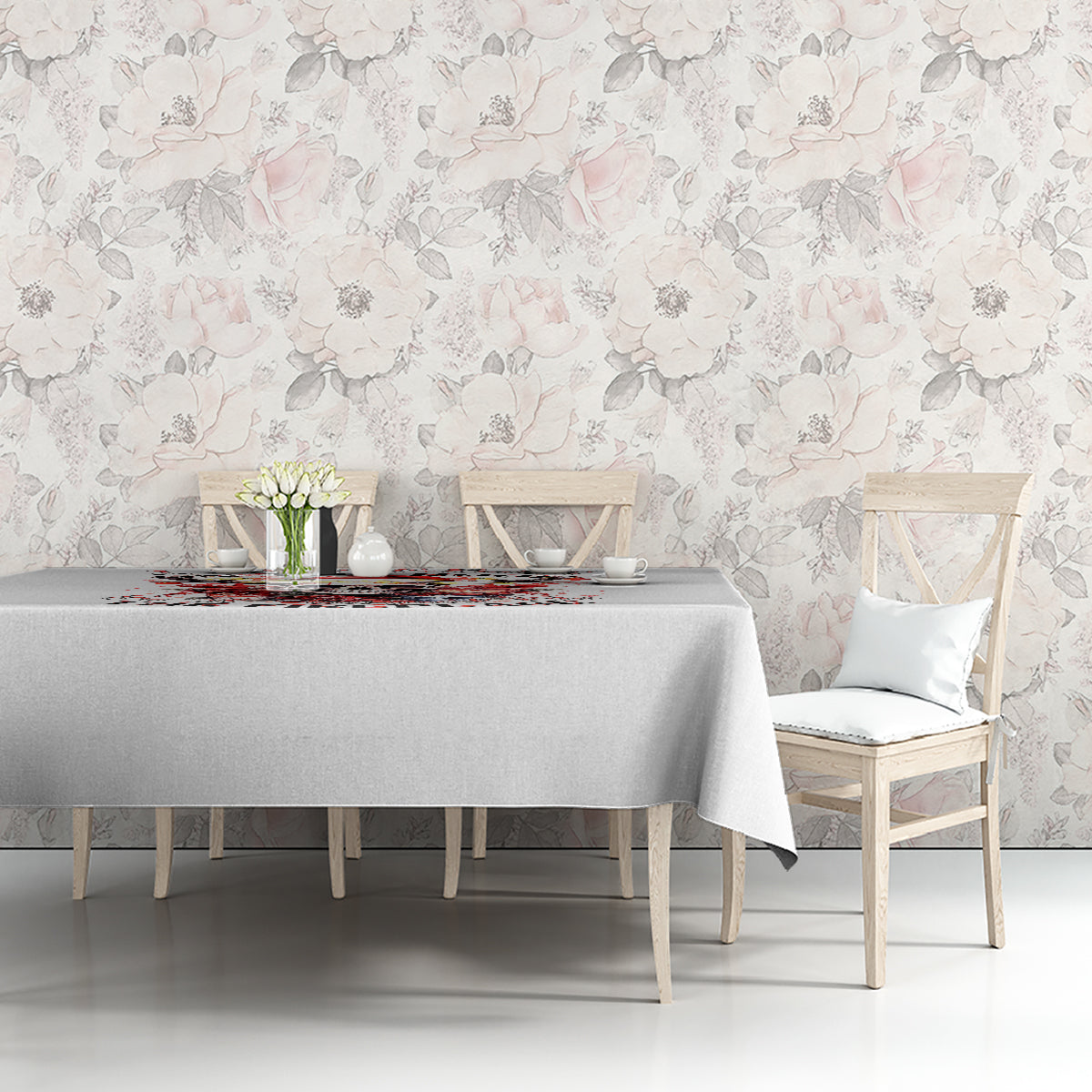 Skull Santa Claus Tablecloth I Heard Santa On The Roof So I Turned On Fireplace - Wonder Print Shop