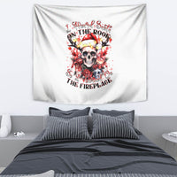 Skull Santa Claus Tapestry I Heard Santa On The Roof So I Turned On Fireplace - Wonder Print Shop