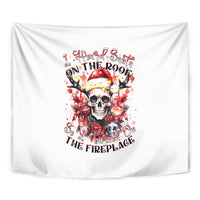 Skull Santa Claus Tapestry I Heard Santa On The Roof So I Turned On Fireplace - Wonder Print Shop
