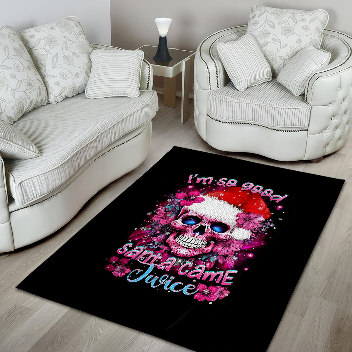 Skull Santa Claus Area Rug I'm So Good Santa Came Juice - Wonder Print Shop