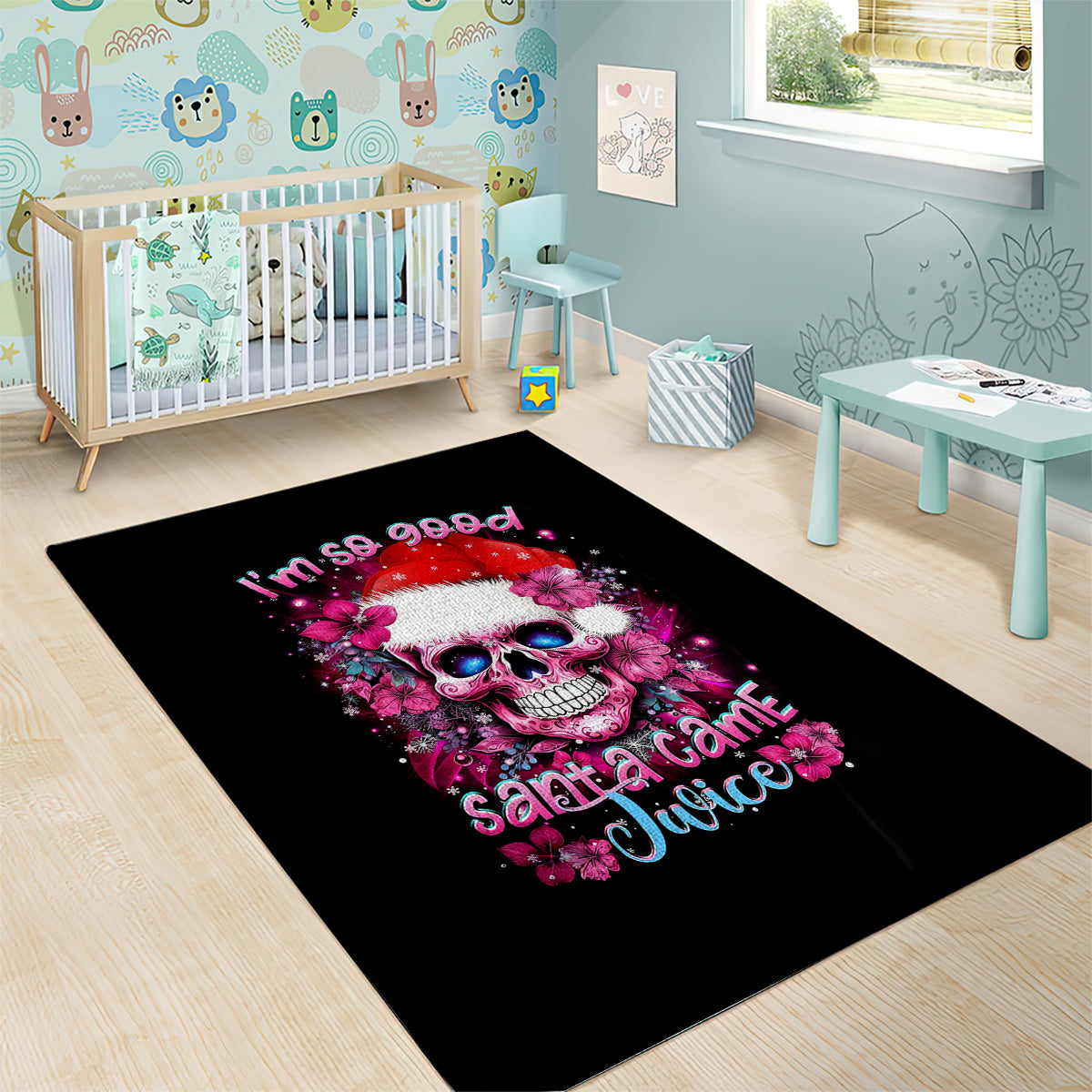 Skull Santa Claus Area Rug I'm So Good Santa Came Juice - Wonder Print Shop