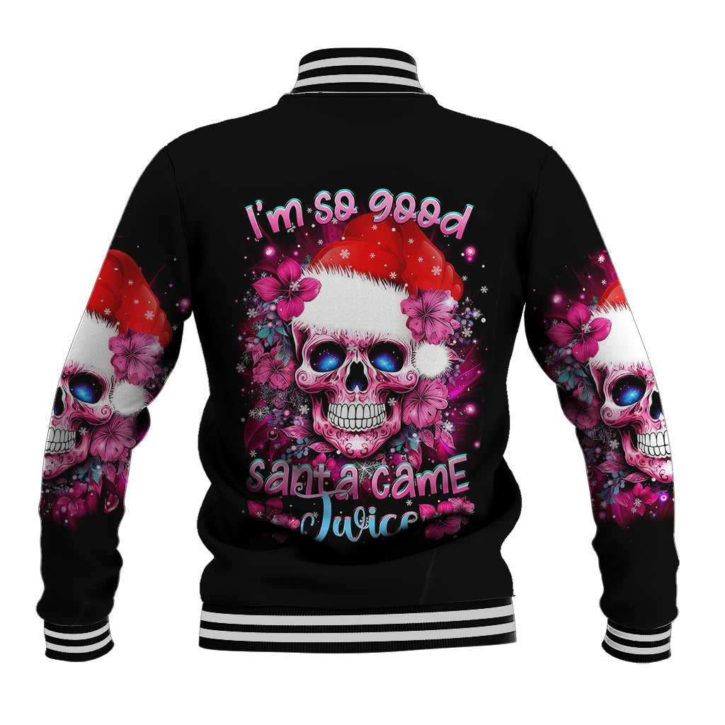 Skull Santa Claus Baseball Jacket I'm So Good Santa Came Juice - Wonder Print Shop