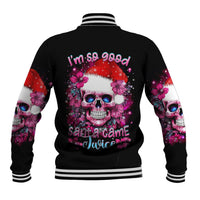 Skull Santa Claus Baseball Jacket I'm So Good Santa Came Juice - Wonder Print Shop