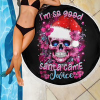 Skull Santa Claus Beach Blanket I'm So Good Santa Came Juice - Wonder Print Shop