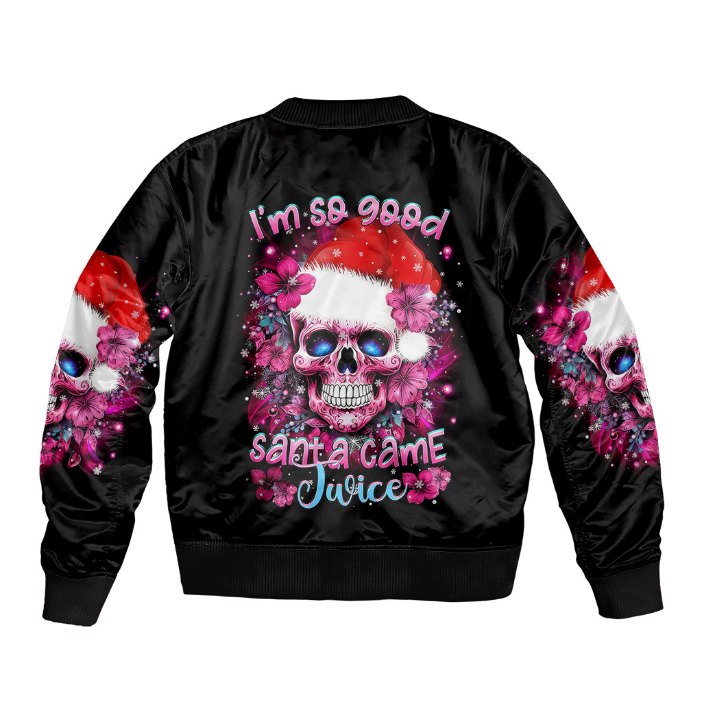 Skull Santa Claus Bomber Jacket I'm So Good Santa Came Juice - Wonder Print Shop