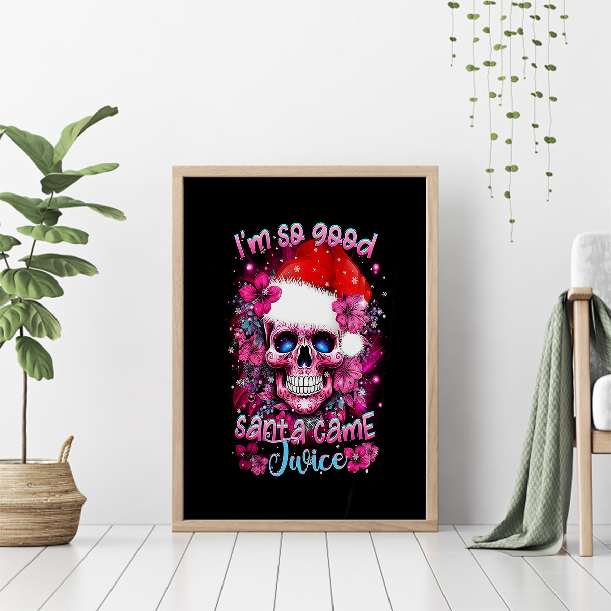 Skull Santa Claus Canvas Wall Art I'm So Good Santa Came Juice - Wonder Print Shop