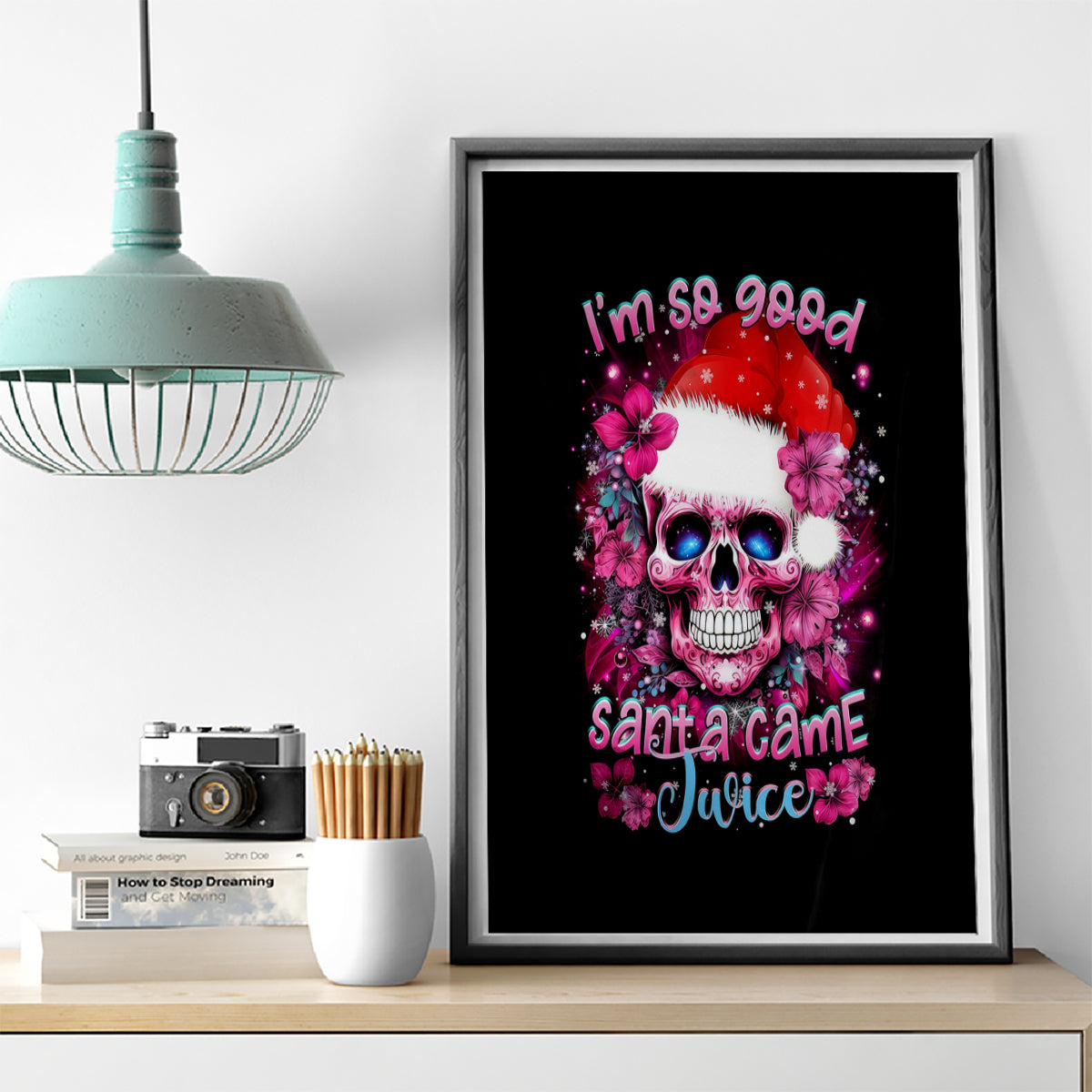 Skull Santa Claus Canvas Wall Art I'm So Good Santa Came Juice - Wonder Print Shop