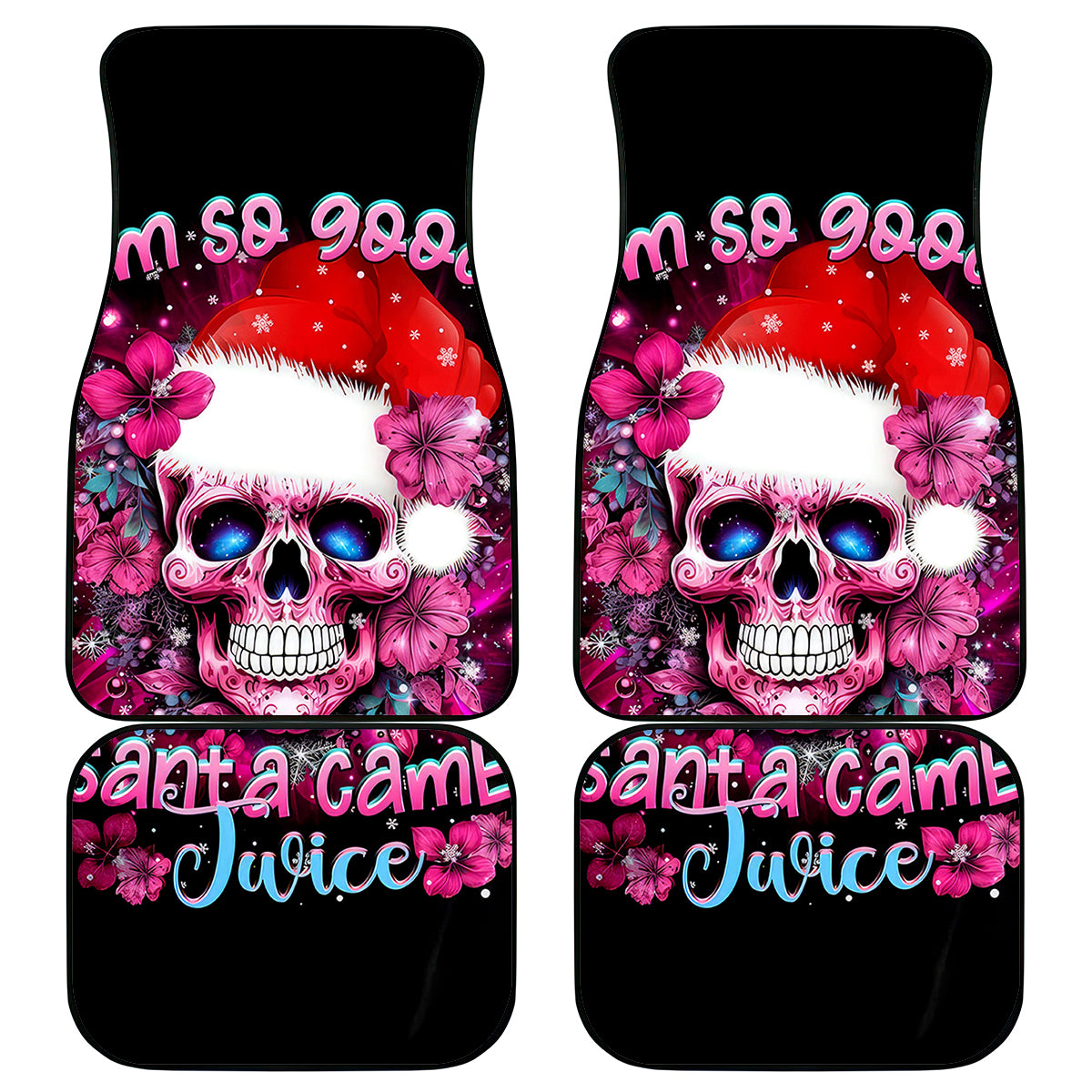 Skull Santa Claus Car Mats I'm So Good Santa Came Juice - Wonder Print Shop