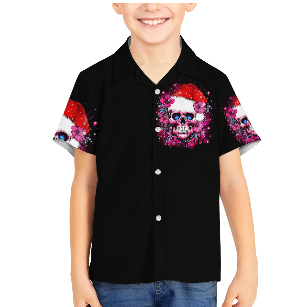 Skull Santa Claus Family Matching Mermaid Dress and Hawaiian Shirt I'm So Good Santa Came Juice - Wonder Print Shop