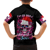 Skull Santa Claus Family Matching Off Shoulder Maxi Dress and Hawaiian Shirt I'm So Good Santa Came Juice - Wonder Print Shop
