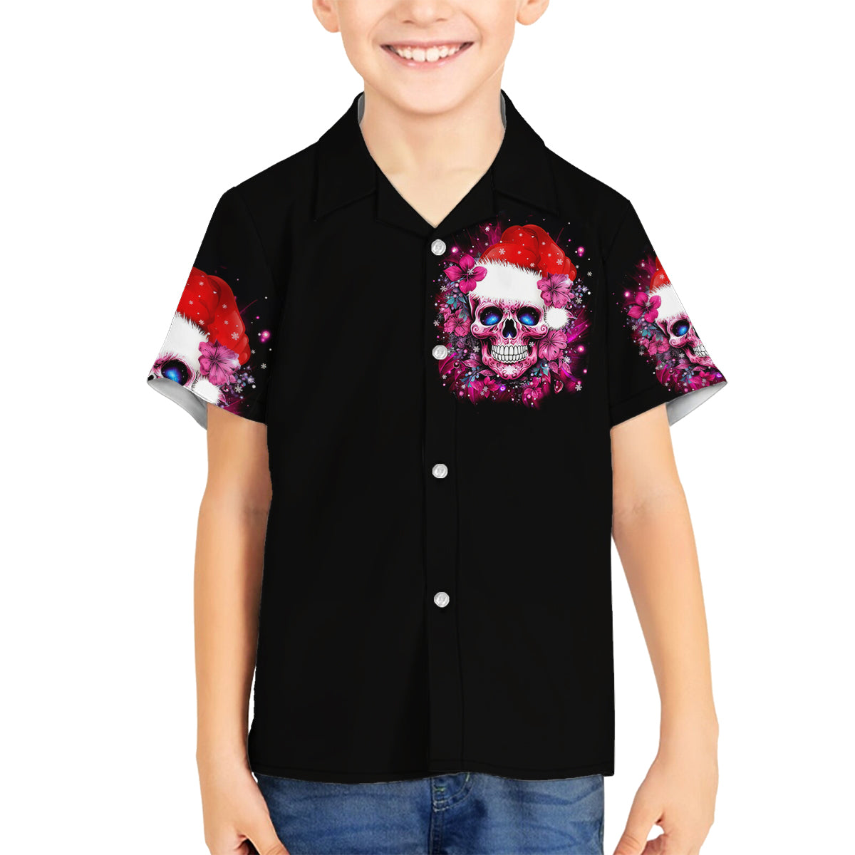 Skull Santa Claus Family Matching Tank Maxi Dress and Hawaiian Shirt I'm So Good Santa Came Juice - Wonder Print Shop