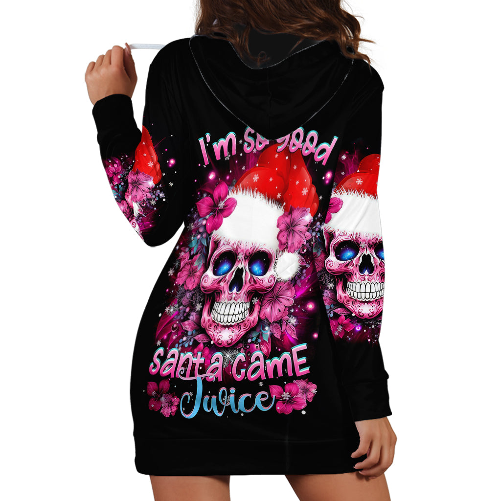 Skull Santa Claus Hoodie Dress I'm So Good Santa Came Juice - Wonder Print Shop