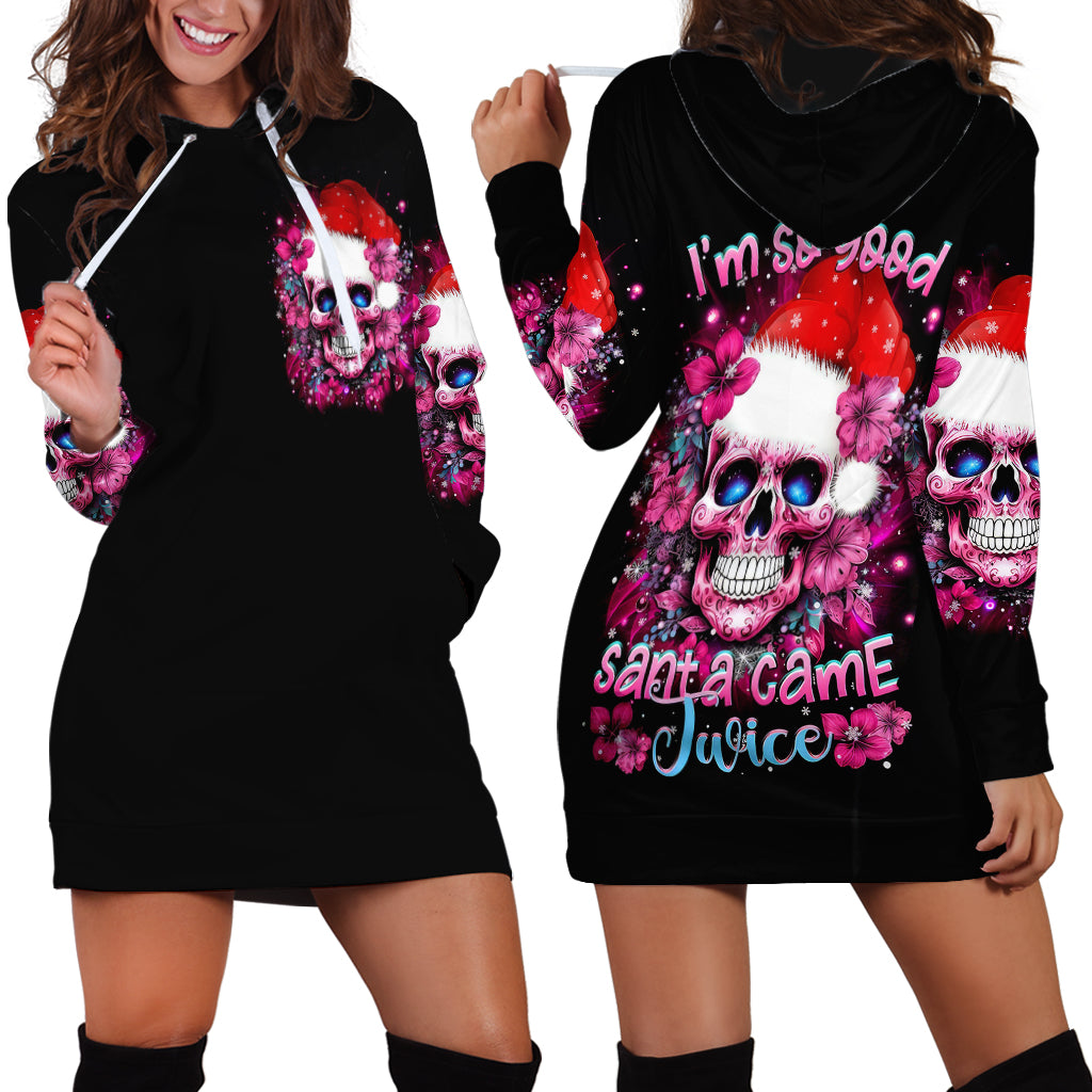 Skull Santa Claus Hoodie Dress I'm So Good Santa Came Juice - Wonder Print Shop