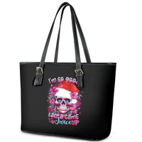 Skull Santa Claus Leather Tote Bag I'm So Good Santa Came Juice - Wonder Print Shop