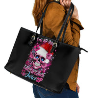 Skull Santa Claus Leather Tote Bag I'm So Good Santa Came Juice - Wonder Print Shop